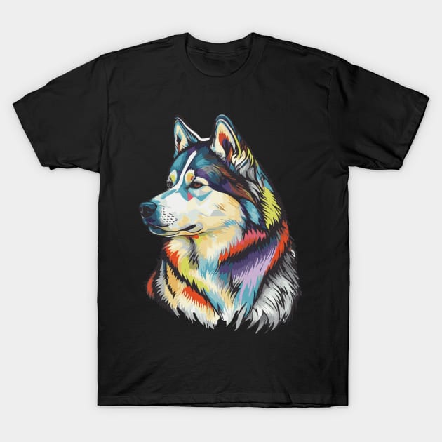 Siberian Husky Dog Art T-Shirt by The Image Wizard